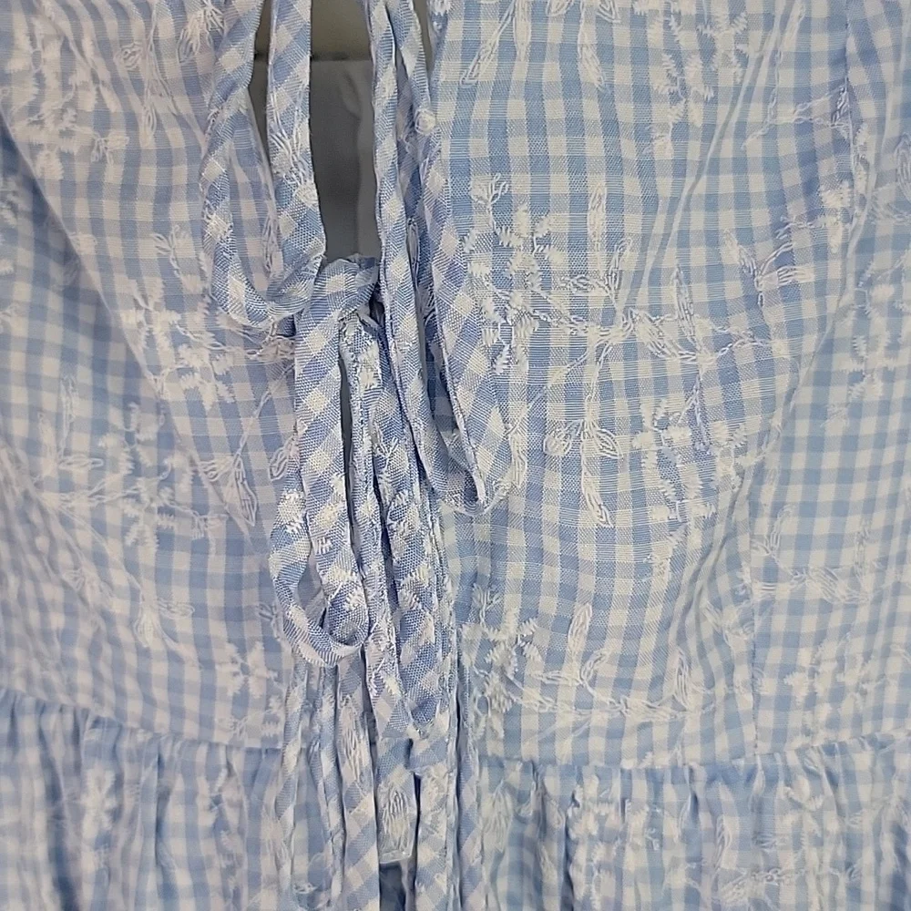ORIGINALITY BABY BLUE GINGHAM BABYDOLL DRESS